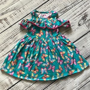 Nannette Kids Turquoise with Butterflies Dress 4t
